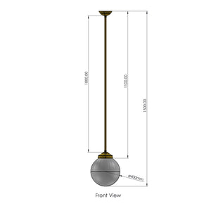 Luanda globe bar pendant light 40cm - View 4
