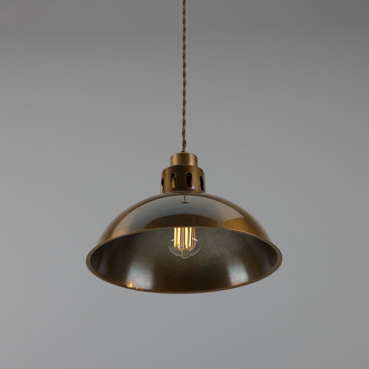 Paris Industrial Brass Pendant Light 30cm - View 2