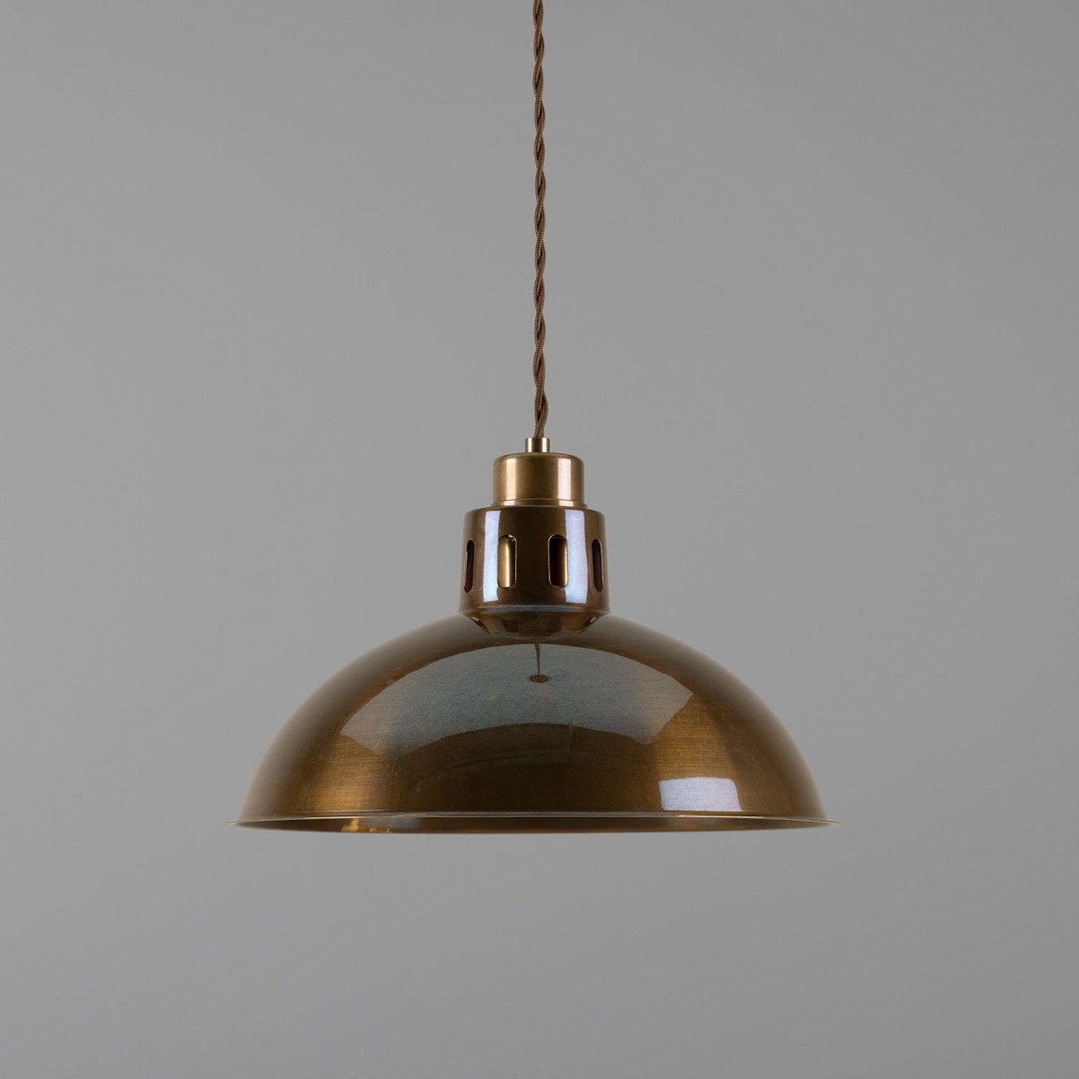 Paris Industrial Brass Pendant Light 30cm - Main View