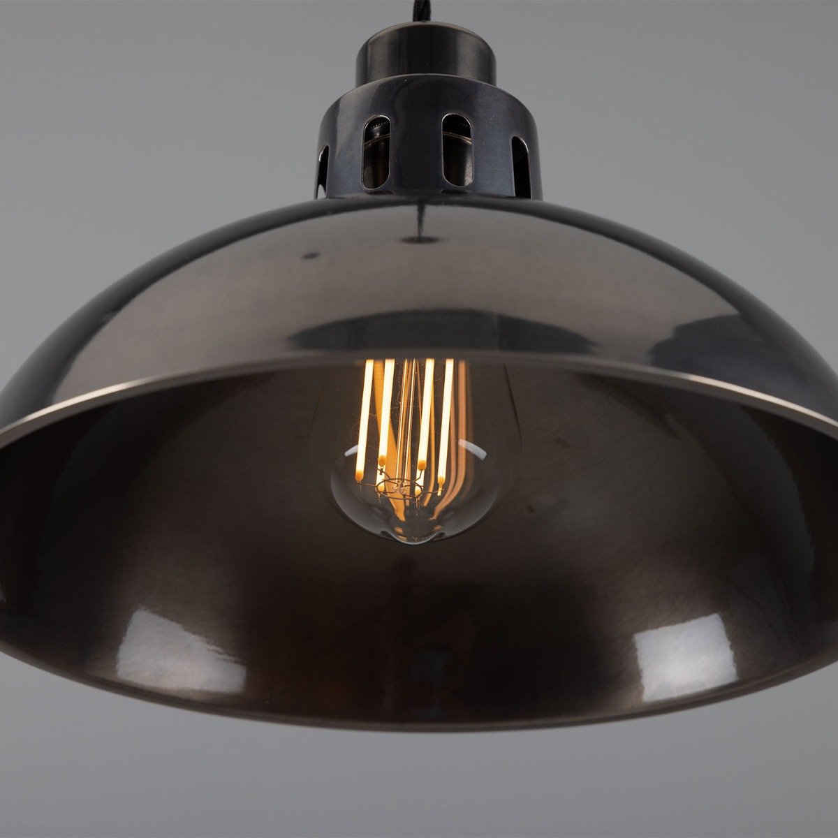 Paris Industrial Brass Pendant Light 30cm - View 8