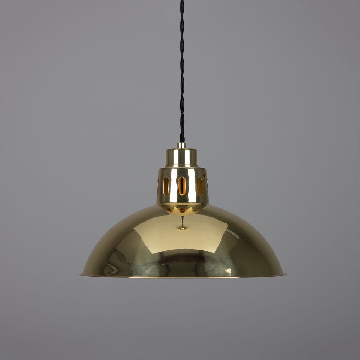 Paris Industrial Brass Pendant Light 30cm - View 10