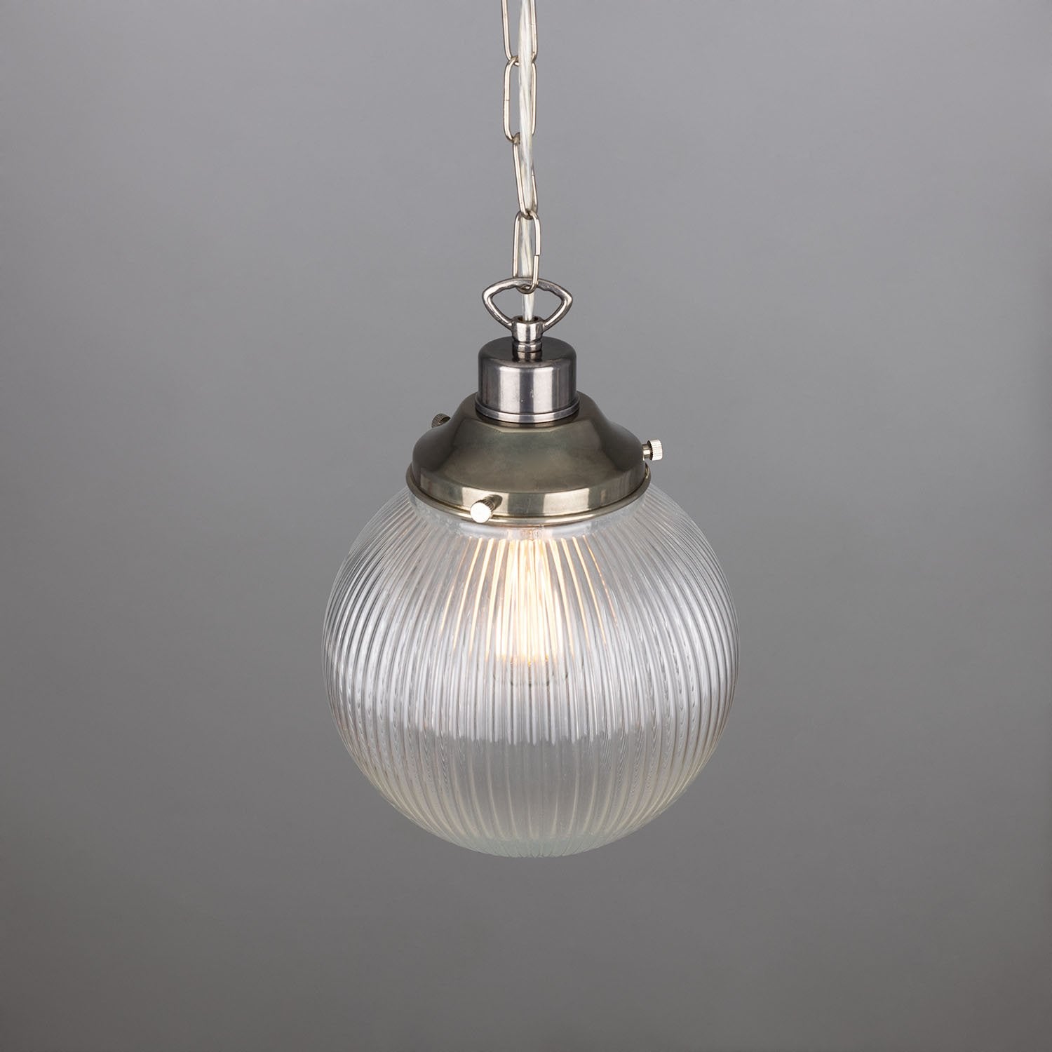 Fitzroy Small Prismatic Glass Globe Pendant Light 20cm - View 8