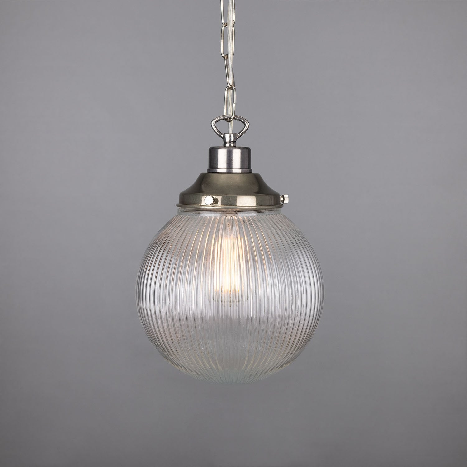 Fitzroy Small Prismatic Glass Globe Pendant Light 20cm - View 7