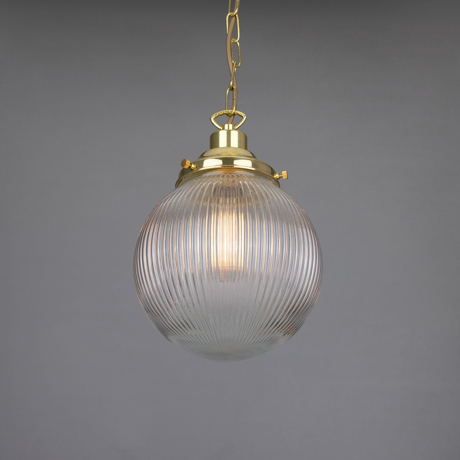 Fitzroy Small Prismatic Glass Globe Pendant Light 20cm - View 3
