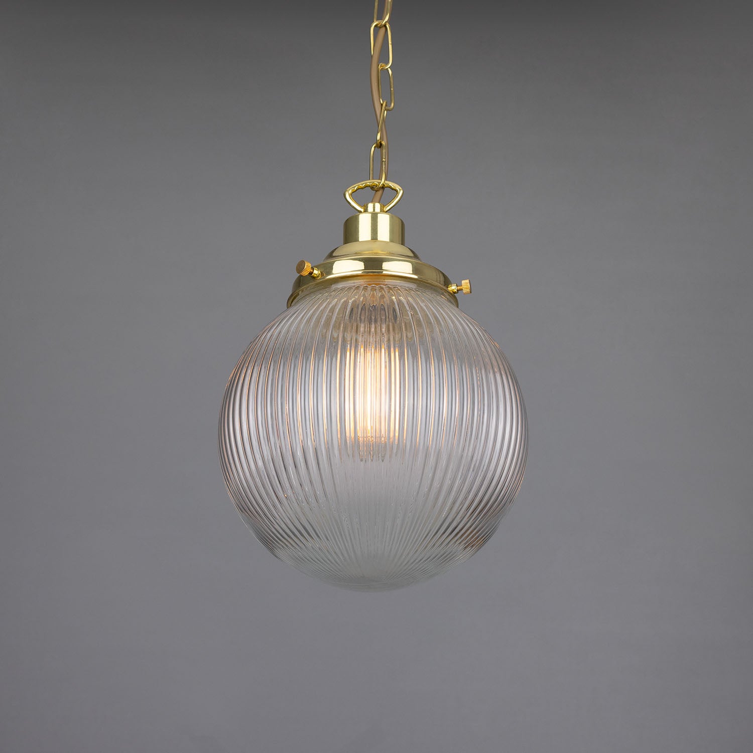 Fitzroy Small Prismatic Glass Globe Pendant Light 20cm - View 3