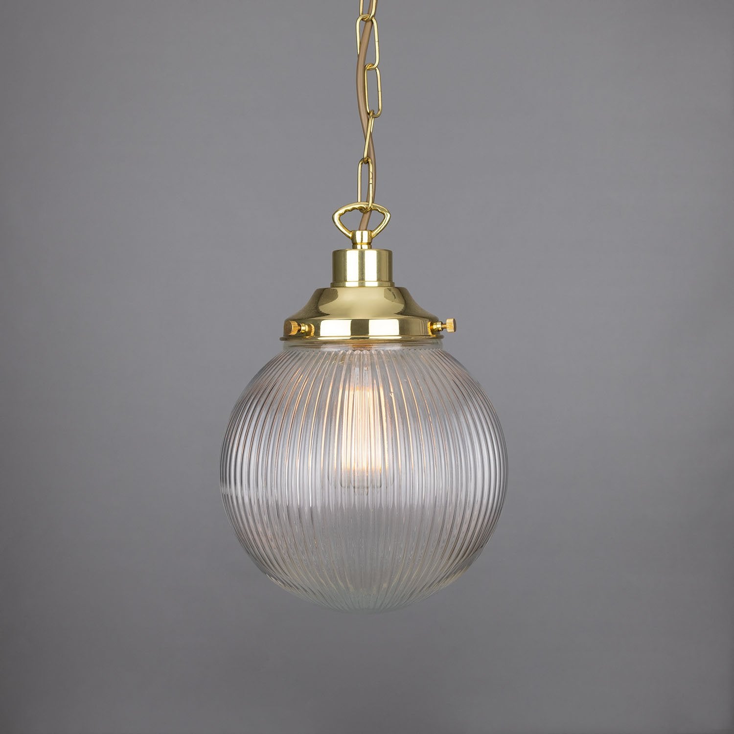 Fitzroy Small Prismatic Glass Globe Pendant Light 20cm - View 4
