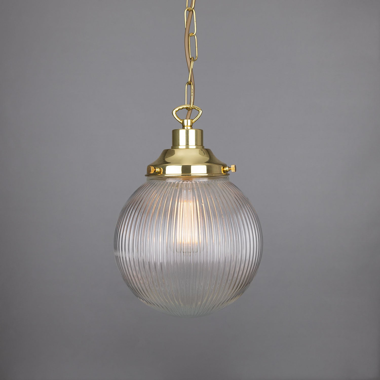 Fitzroy Small Prismatic Glass Globe Pendant Light 20cm - View 4