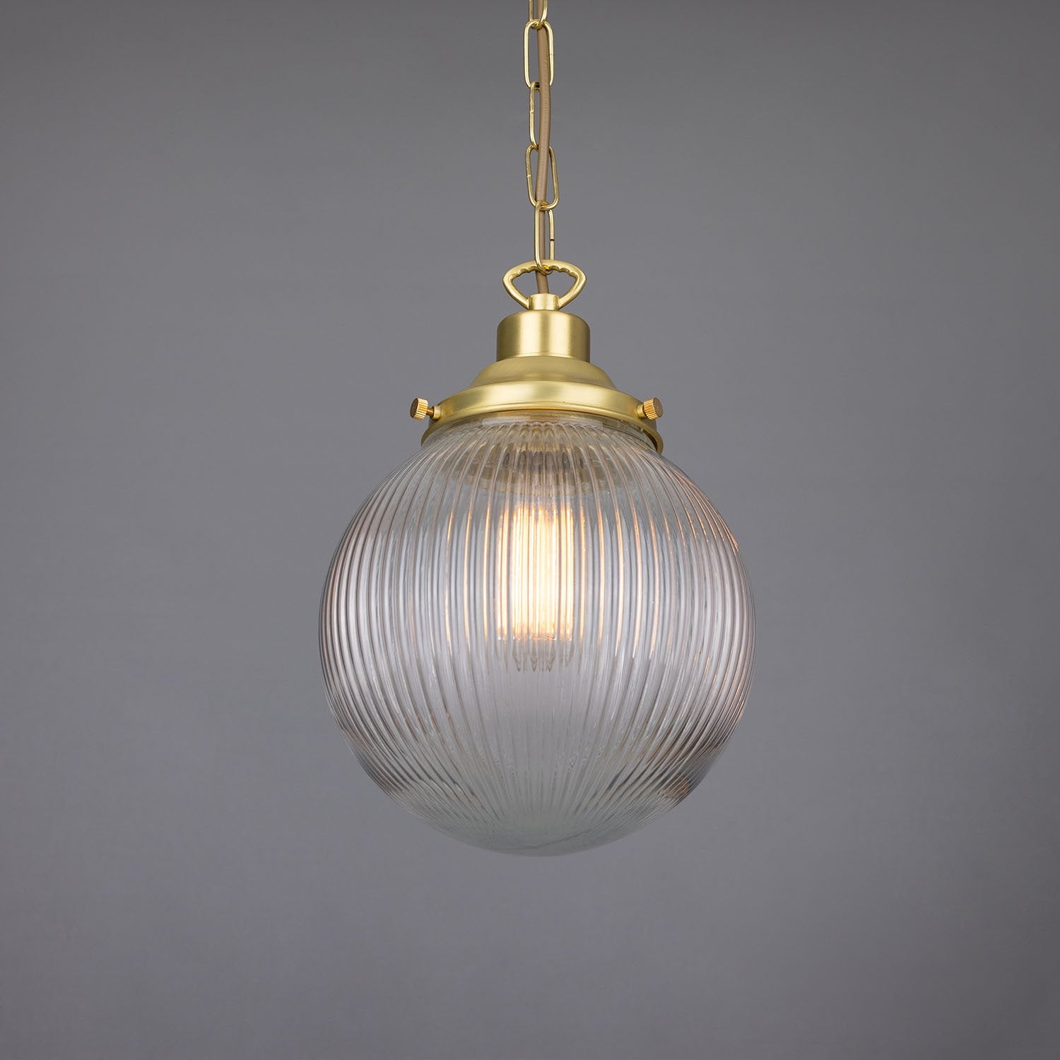 Fitzroy Small Prismatic Glass Globe Pendant Light 20cm - View 6