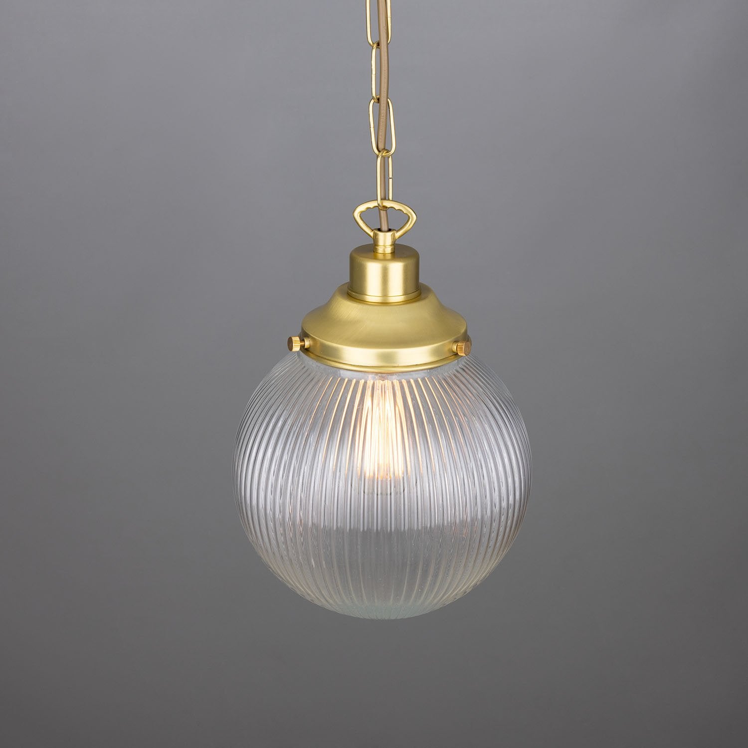 Fitzroy Small Prismatic Glass Globe Pendant Light 20cm - View 2