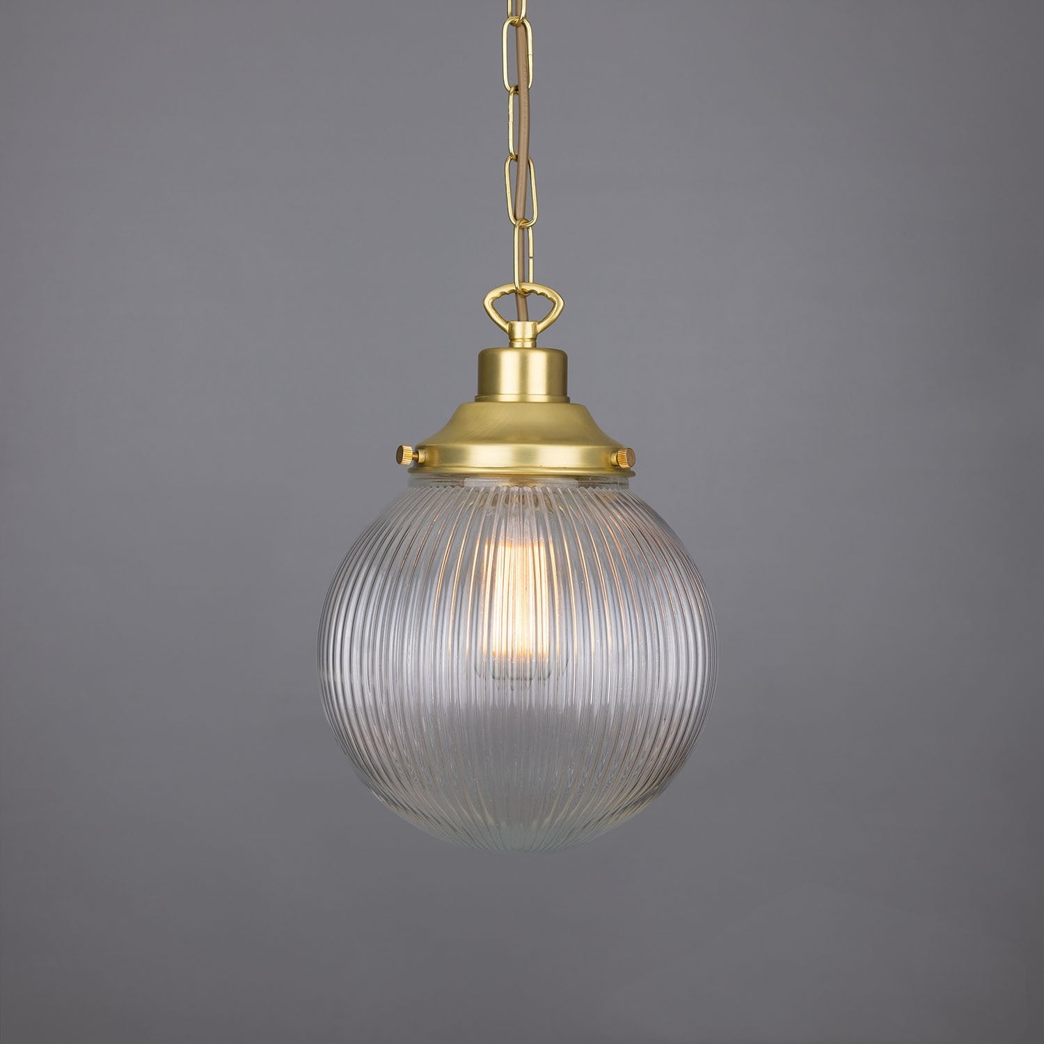 Fitzroy Small Prismatic Glass Globe Pendant Light 20cm - Main View