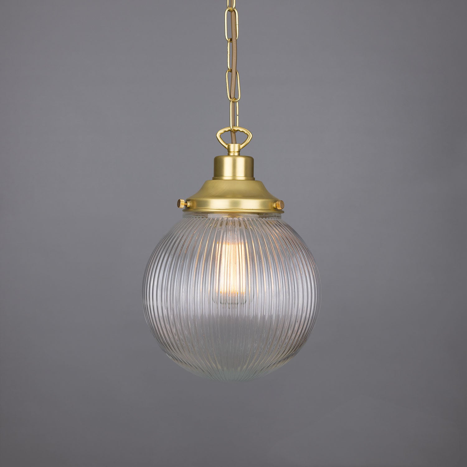 Fitzroy Small Prismatic Glass Globe Pendant Light 20cm - Main View