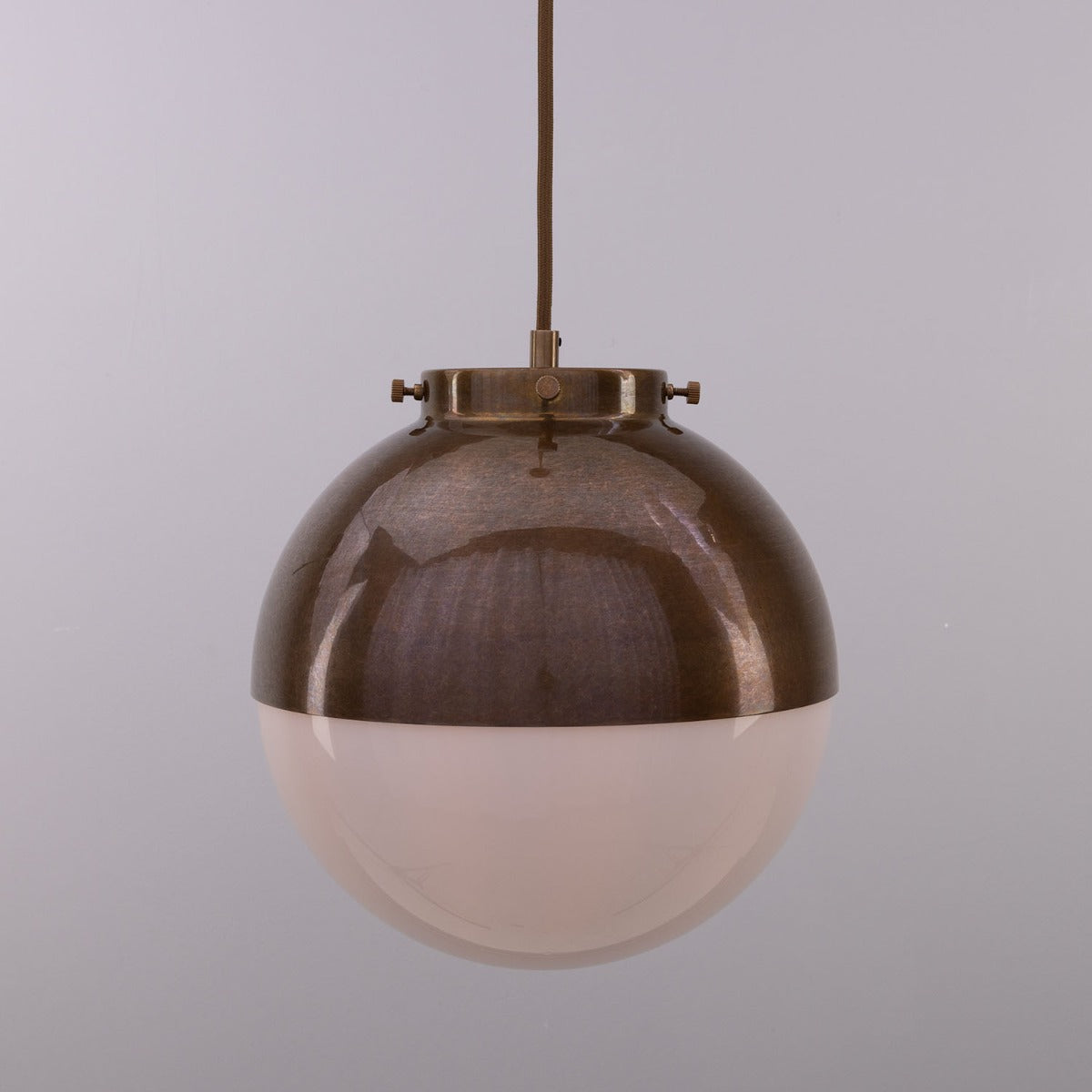 Florence Brass and Glass Globe Pendant Light 26cm - View 4
