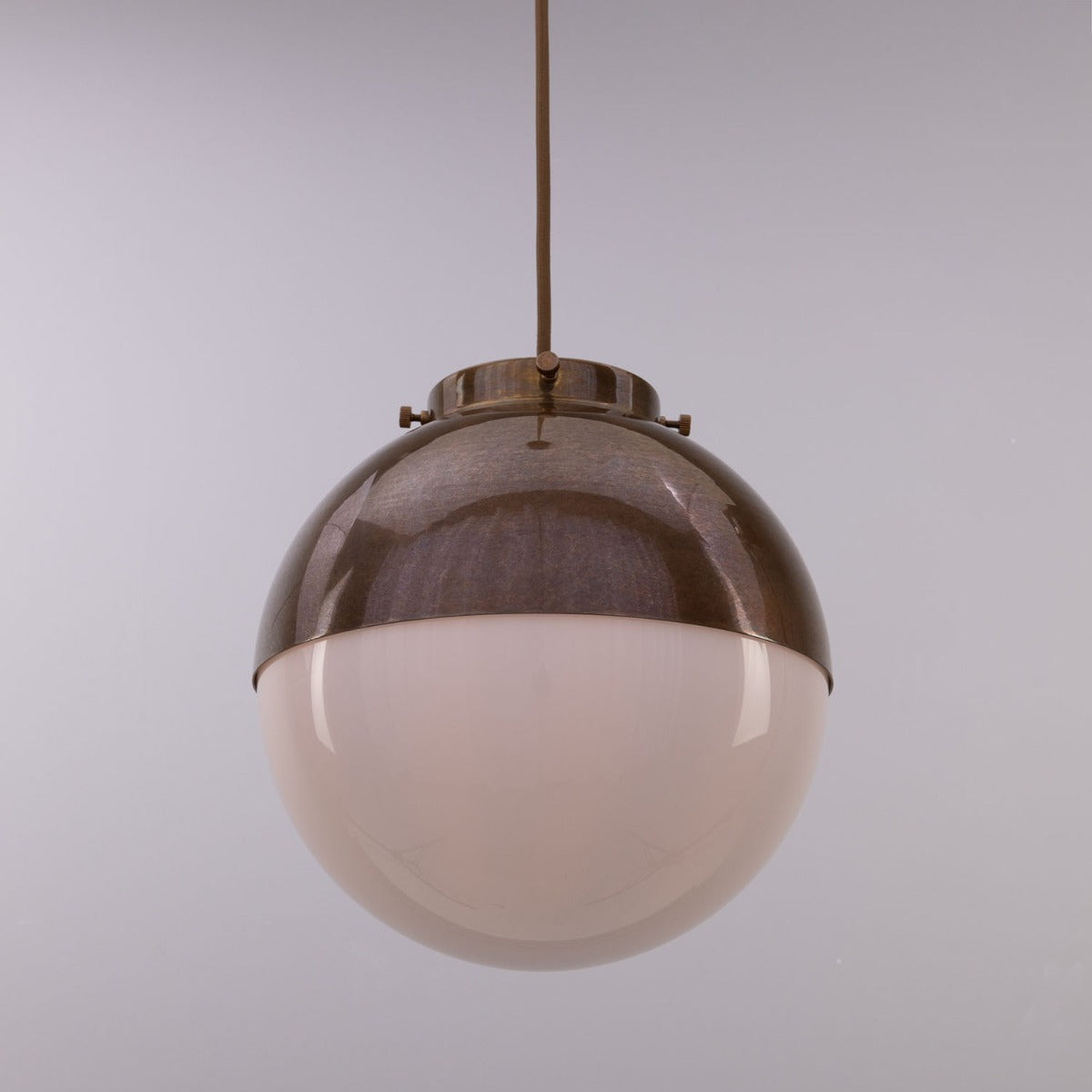 Florence Brass and Glass Globe Pendant Light 26cm - View 6
