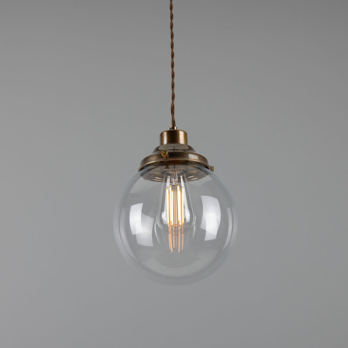 Virginia 20cm Globe Pendant | Antique Brass - View 6