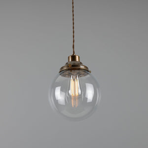 Virginia 20cm Globe Pendant | Antique Brass - View 6