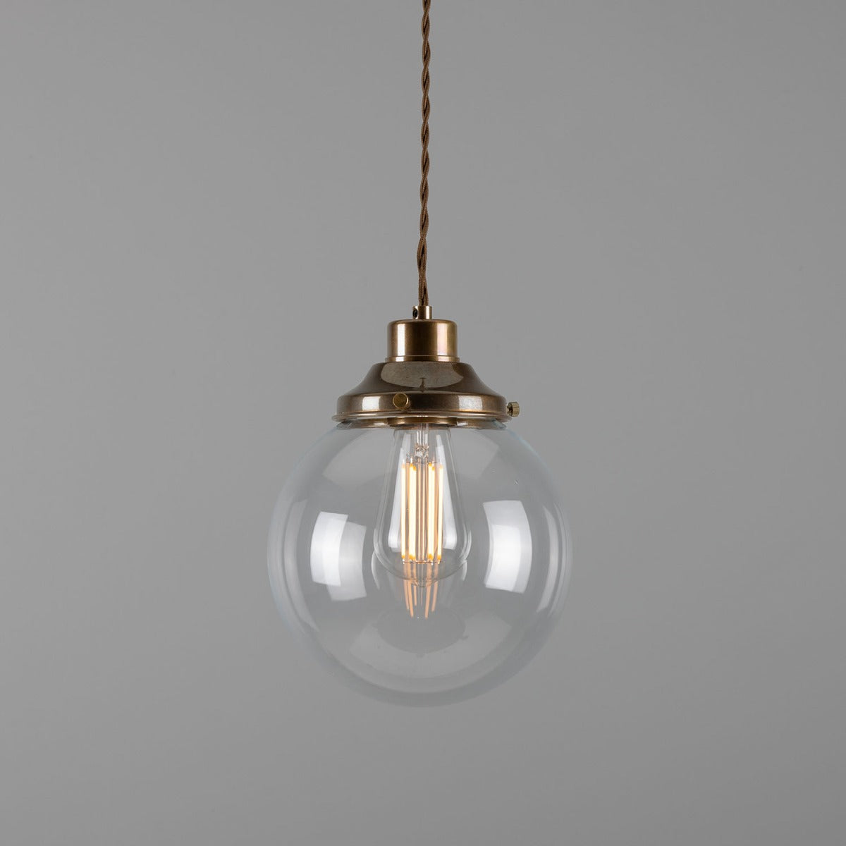 Virginia 20cm Globe Pendant | Antique Brass - View 5