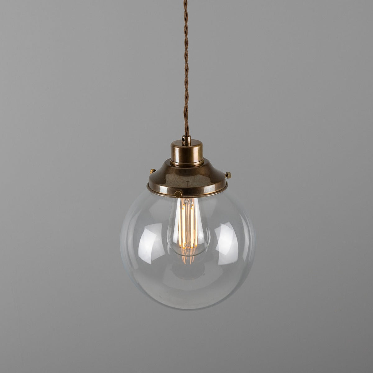 Virginia 20cm Globe Pendant | Antique Brass - View 7