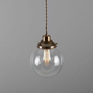 Virginia 20cm Globe Pendant | Antique Brass - View 7