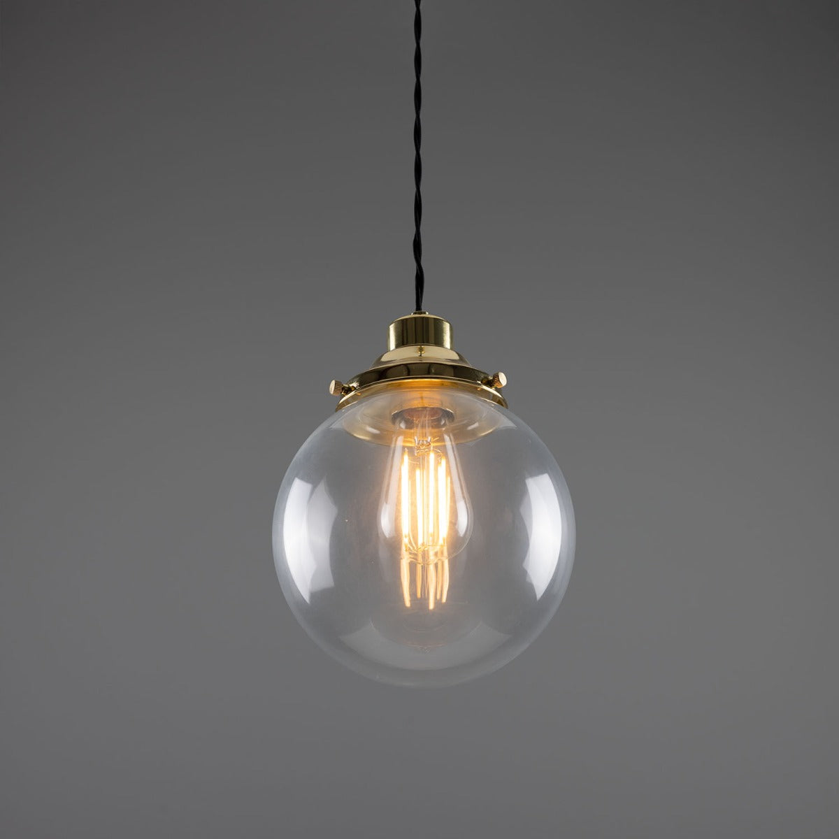 Virginia 20cm Globe Pendant | Antique Brass - View 3