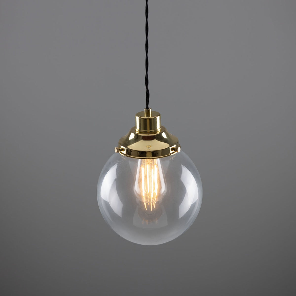 Virginia 20cm Globe Pendant | Antique Brass - View 4