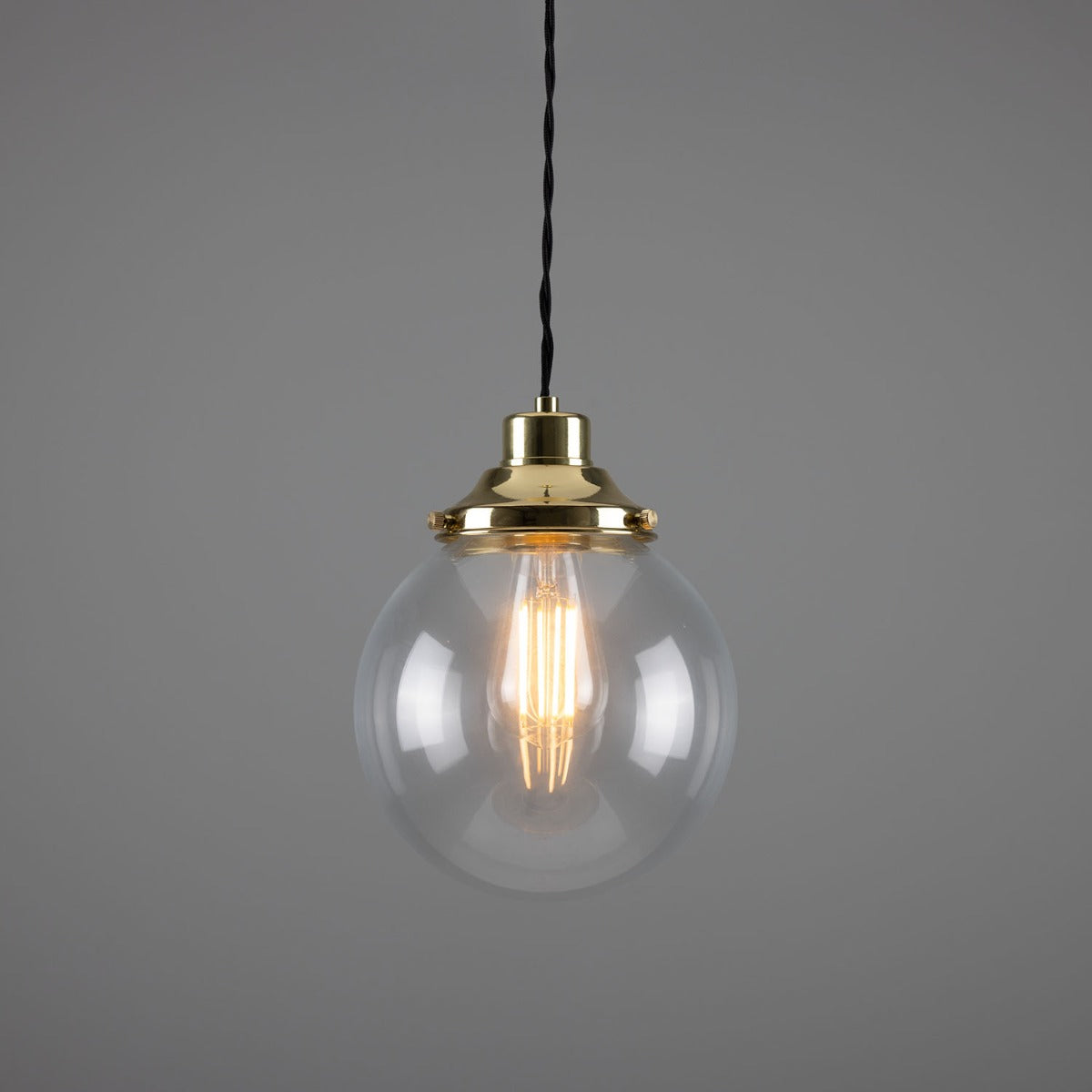 Virginia 20cm Globe Pendant | Antique Brass - View 1