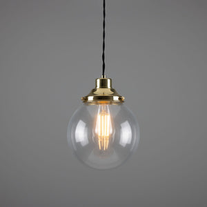 Virginia 20cm Globe Pendant | Antique Brass - View 1