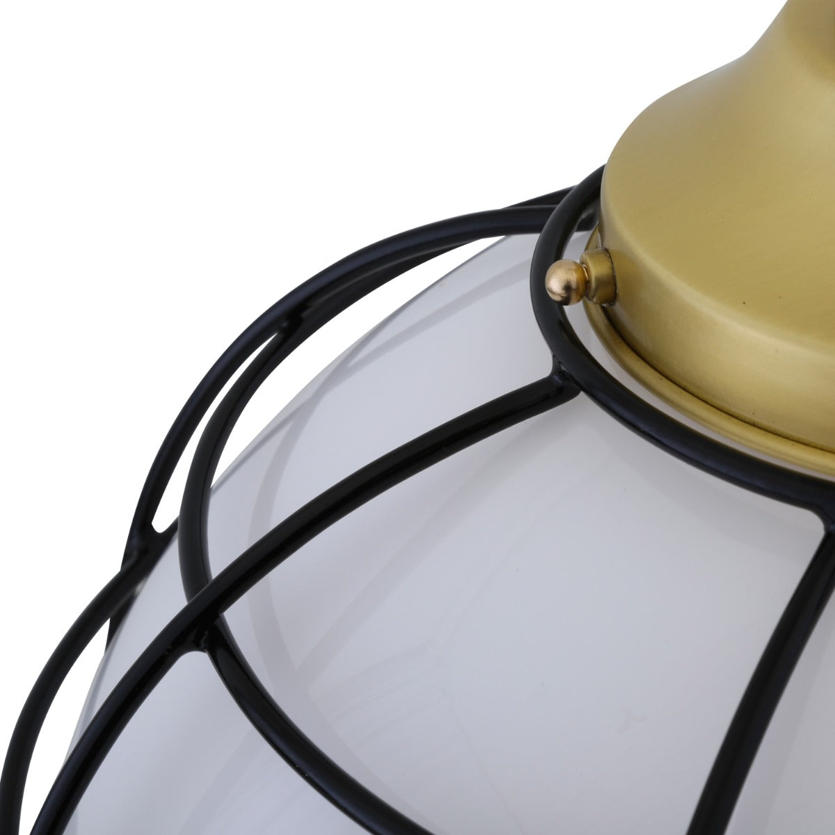 Hudson Vintage Glass Globe Cage Pendant Light 32cm - View 10