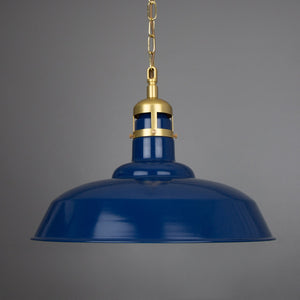 Matlock Large Vintage Factory Brass Pendant Light 50cm - View 2