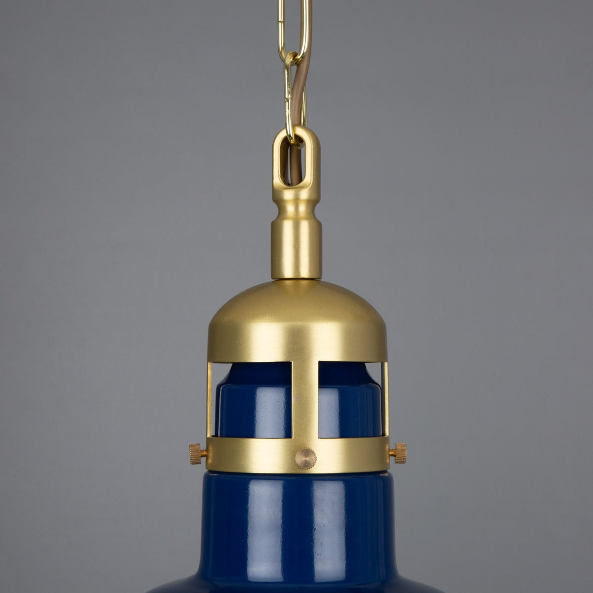 Matlock Large Vintage Factory Brass Pendant Light 50cm - View 5