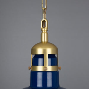 Matlock Large Vintage Factory Brass Pendant Light 50cm - View 5