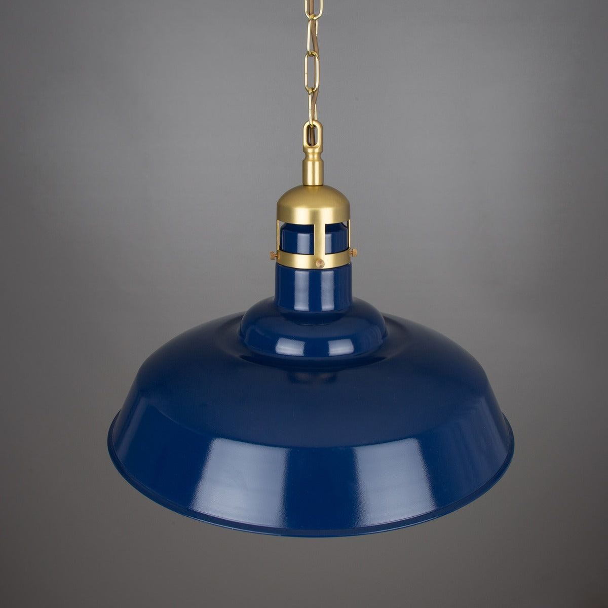 Matlock Large Vintage Factory Brass Pendant Light 50cm - View 4