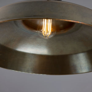 Matlock Large Vintage Factory Brass Pendant Light 50cm - View 9