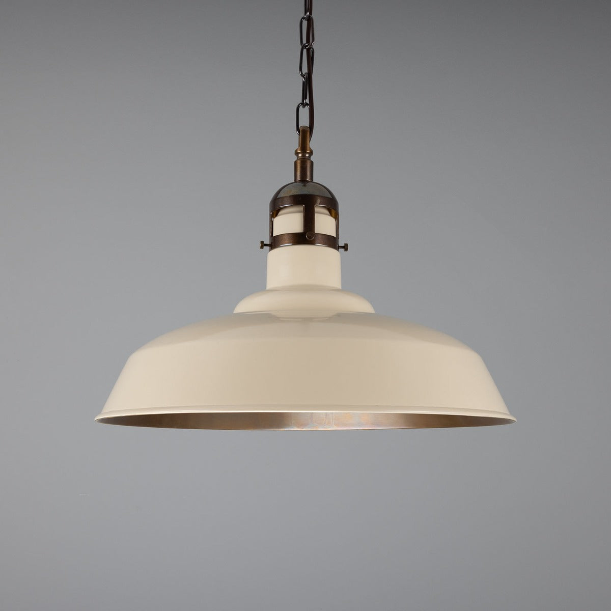 Matlock Large Vintage Factory Brass Pendant Light 50cm IP20 - Subtle Wear