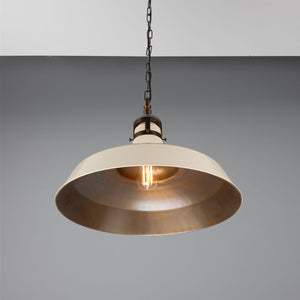 Matlock Large Vintage Factory Brass Pendant Light 50cm - View 29