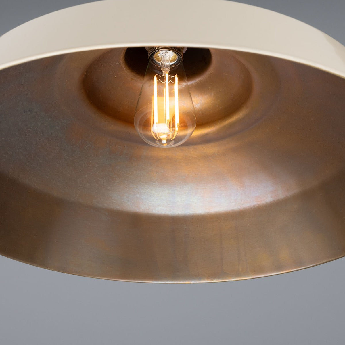 Matlock Large Vintage Factory Brass Pendant Light 50cm - View 30