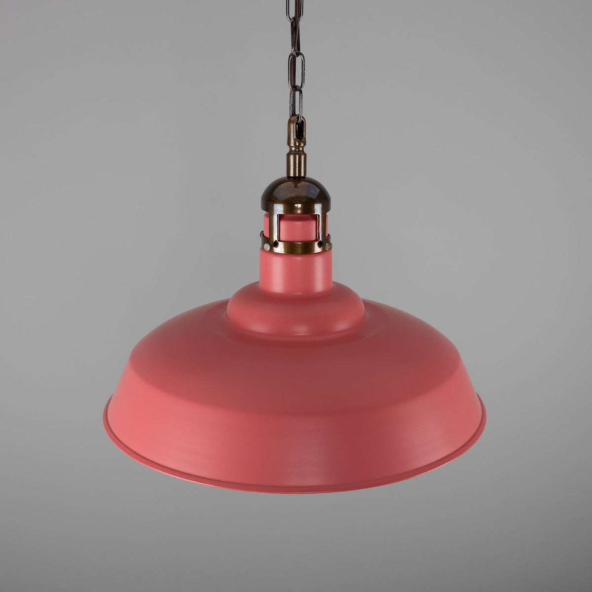Matlock Large Vintage Factory Brass Pendant Light 50cm - View 12