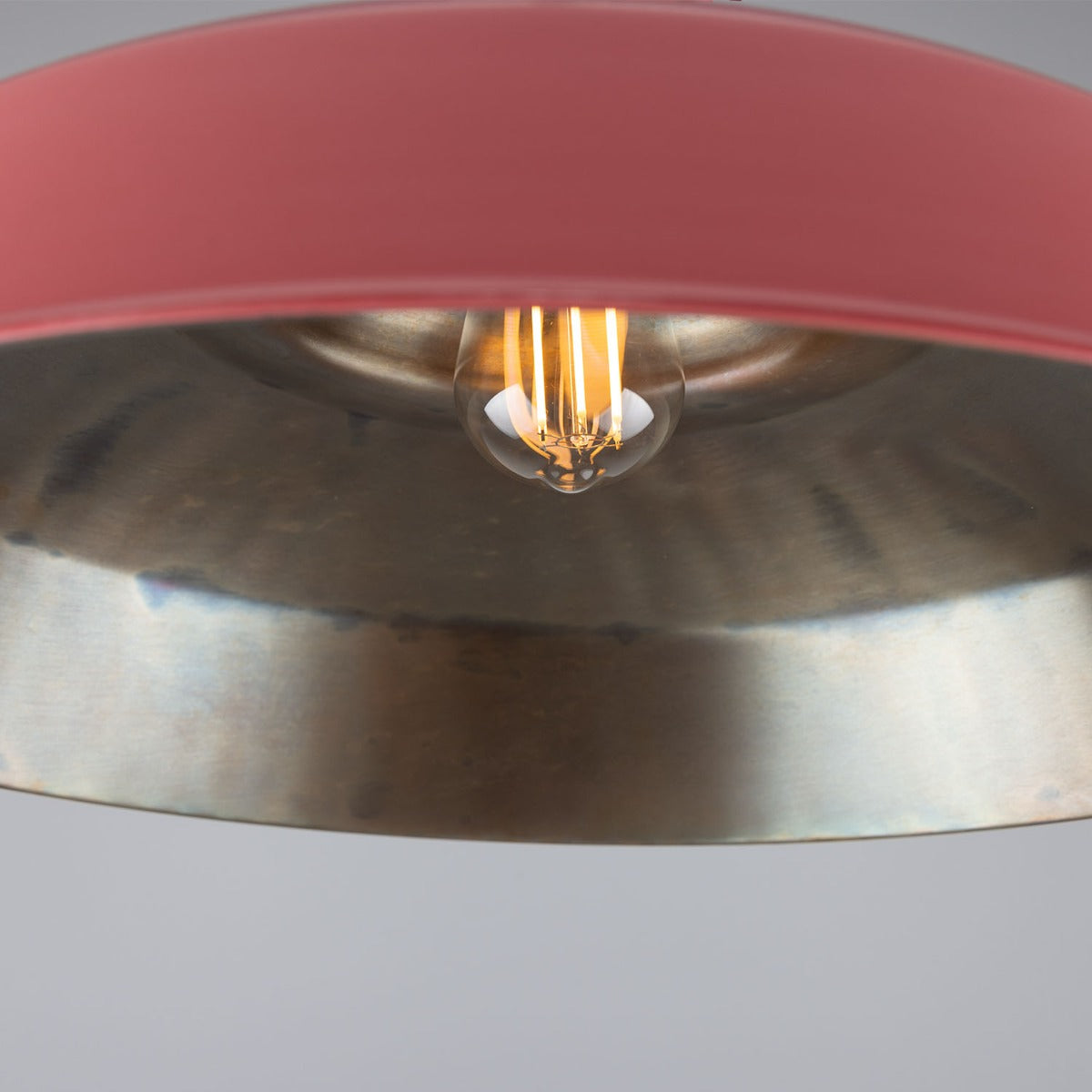 Matlock Large Vintage Factory Brass Pendant Light 50cm - View 14