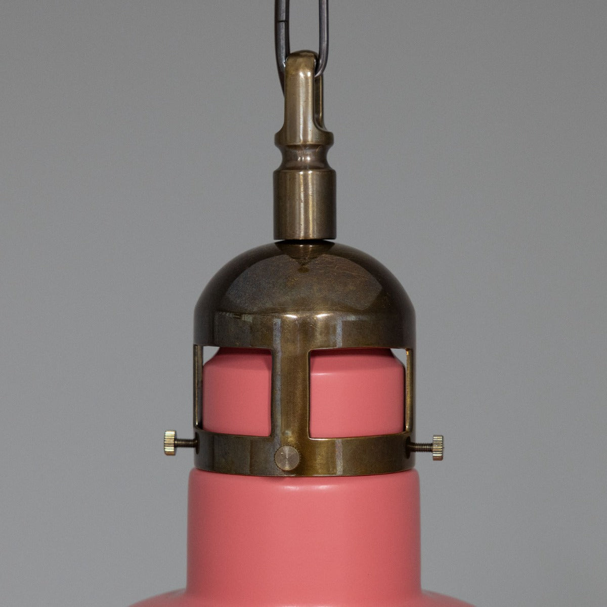 Matlock Large Vintage Factory Brass Pendant Light 50cm - View 15