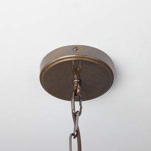 Matlock Large Vintage Factory Brass Pendant Light 50cm - View 16