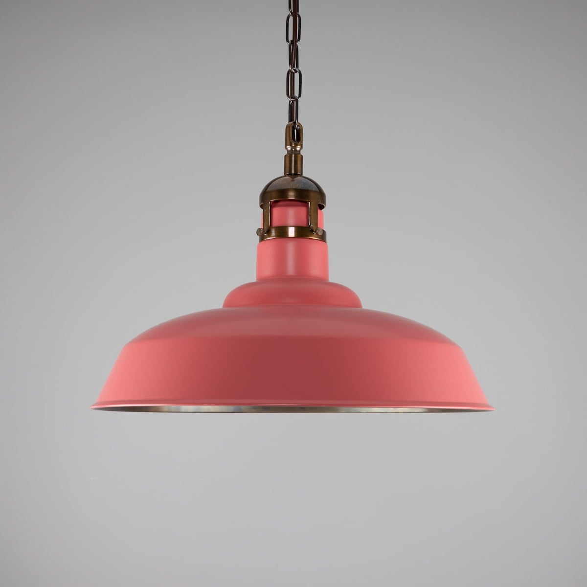 Matlock Large Vintage Factory Brass Pendant Light 50cm - View 11