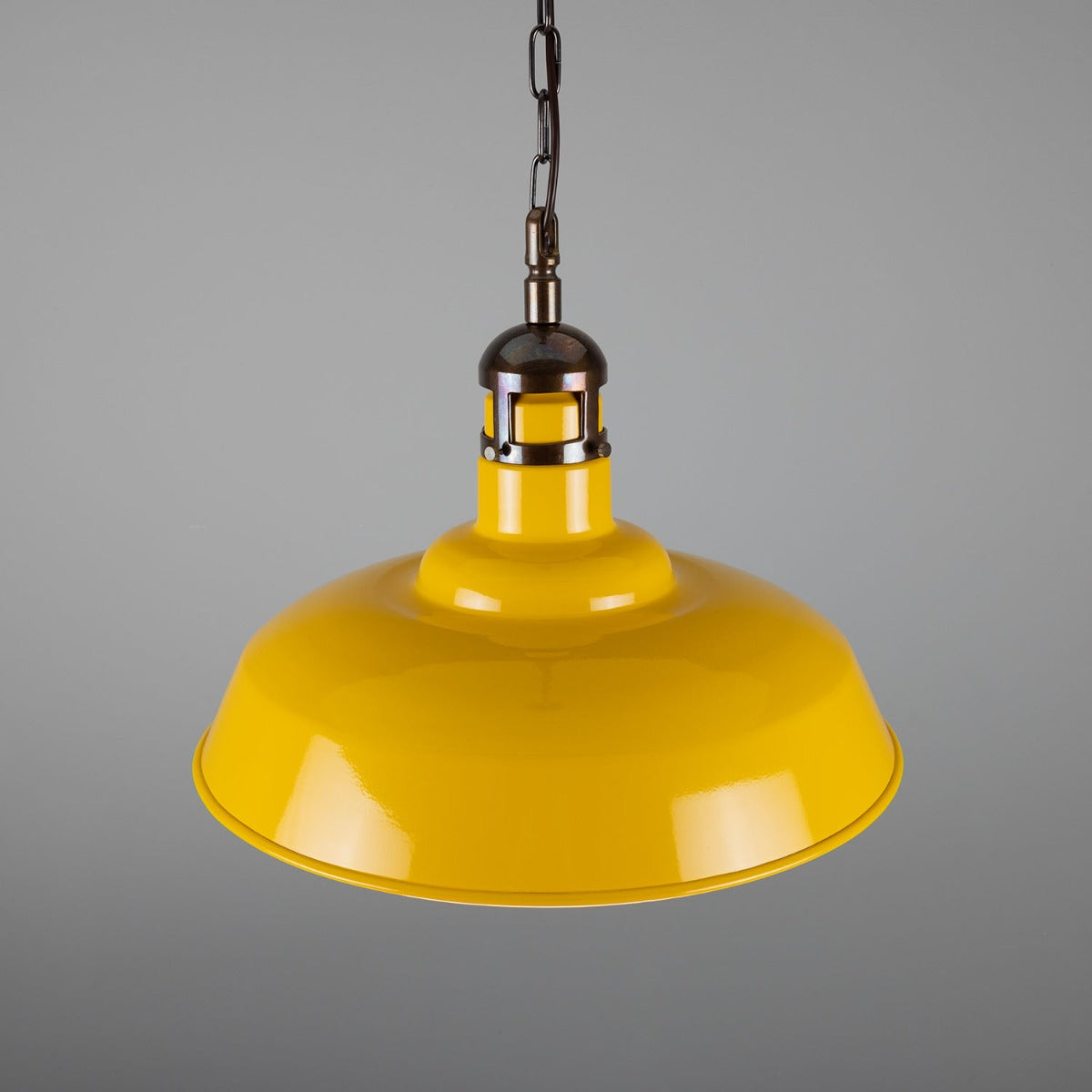 Matlock Large Vintage Factory Brass Pendant Light 50cm - View 18