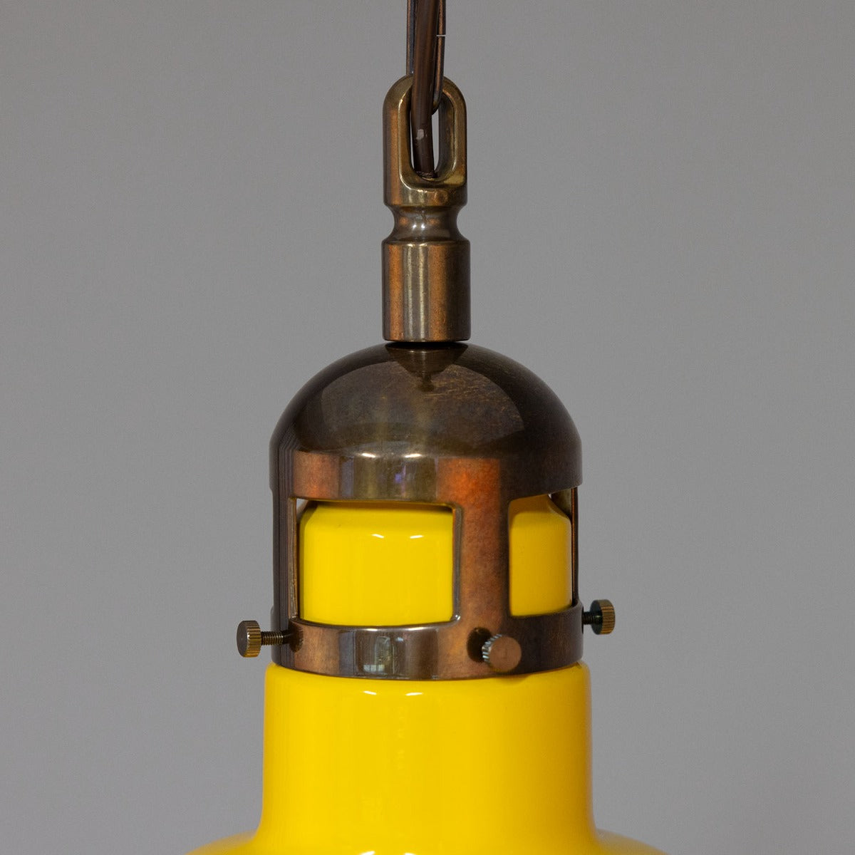 Matlock Large Vintage Factory Brass Pendant Light 50cm - View 21