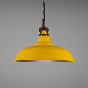 Matlock Large Vintage Factory Brass Pendant Light 50cm - View 17