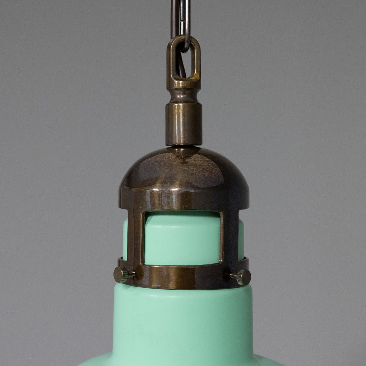 Matlock Large Vintage Factory Brass Pendant Light 50cm - View 26