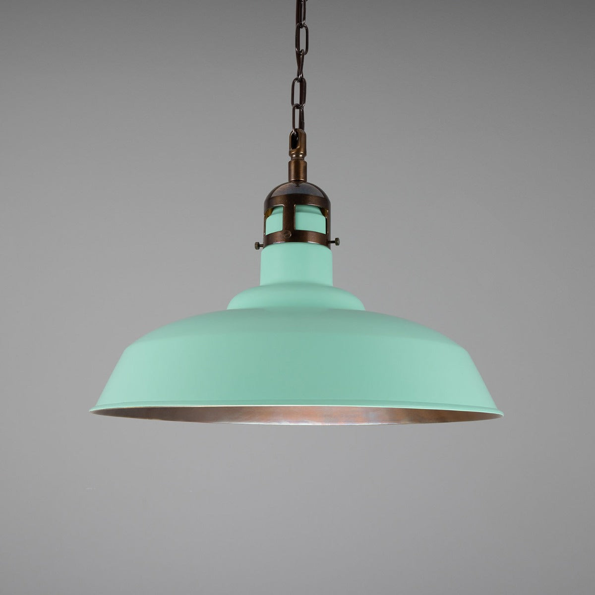 Matlock Large Vintage Factory Brass Pendant Light 50cm - View 22