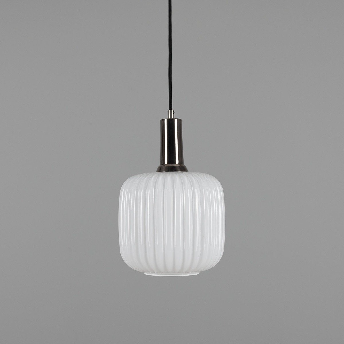 Nahla Reeded Glass and Brass Pendant Clear or Opal 20cm IP20 - View 11