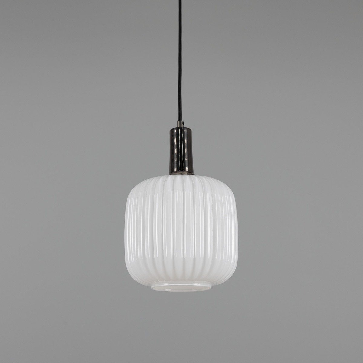 Nahla Reeded Glass and Brass Pendant Clear or Opal 20cm IP20 - View 12