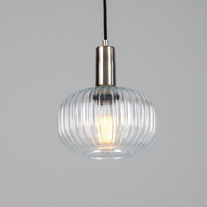 Nehir Reeded Glass and Brass Pendant 20cm - View 11