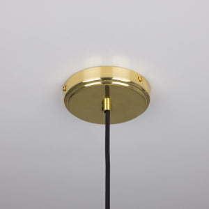 Nehir Reeded Glass and Brass Pendant 20cm - View 4
