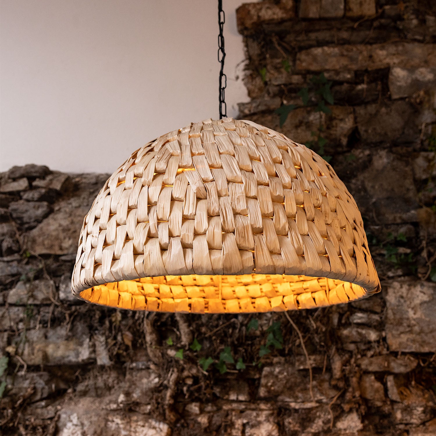 Betty Small Rattan Abaca Pendant Light 58cm - Main View